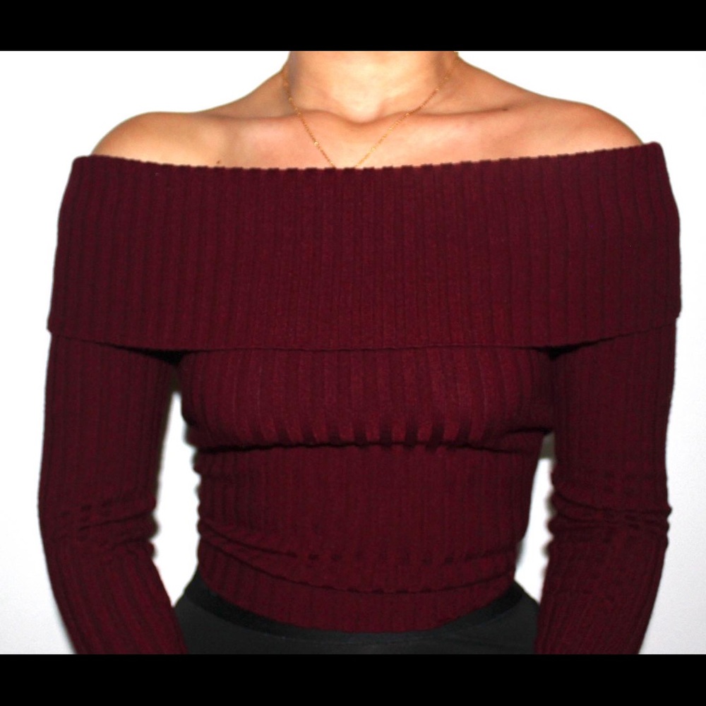 Maroon Off-the-Shoulder, Forever 21